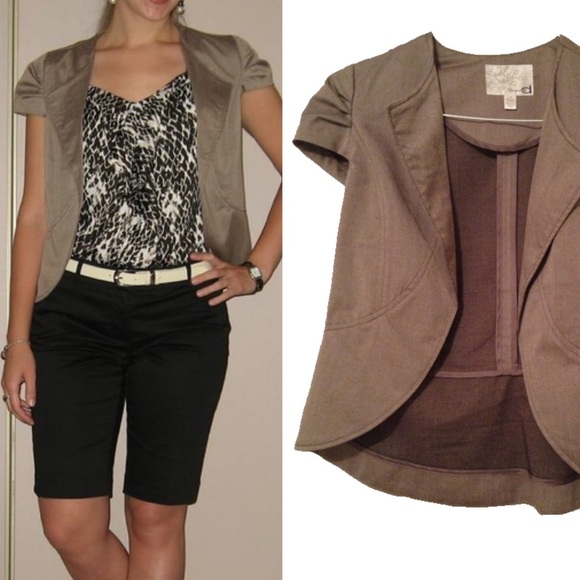 Taupe open-front blazer - Picture 5 of 5